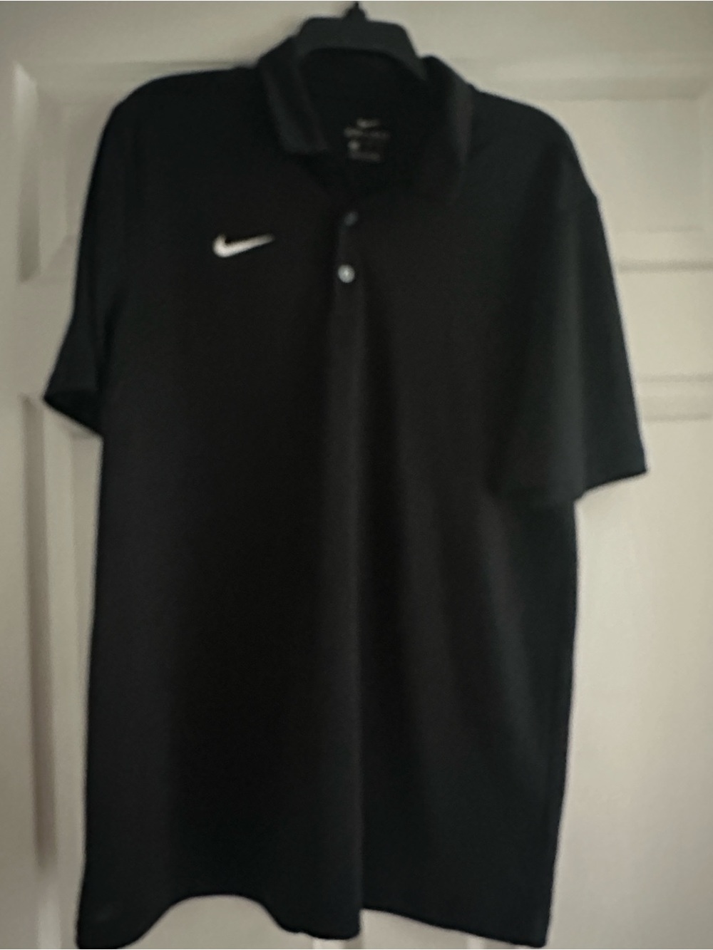 Nike Black Dri-Fit Polo Shirt with White Swoosh